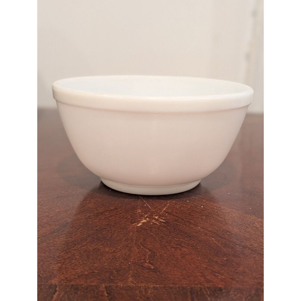 Vintage Pyrex White Milk Glass Mixing Bowl — Marked T.M. 8oz
